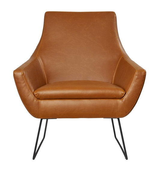 Retro Mod Distressed Camel Faux Leather Arm Chair - Homeroots - Flyclothing LLC