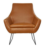 Retro Mod Distressed Camel Faux Leather Arm Chair - Homeroots - Flyclothing LLC
