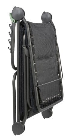 28" Black and Steel Outdoor Chaise Lounge with Black Cushion - Homeroots