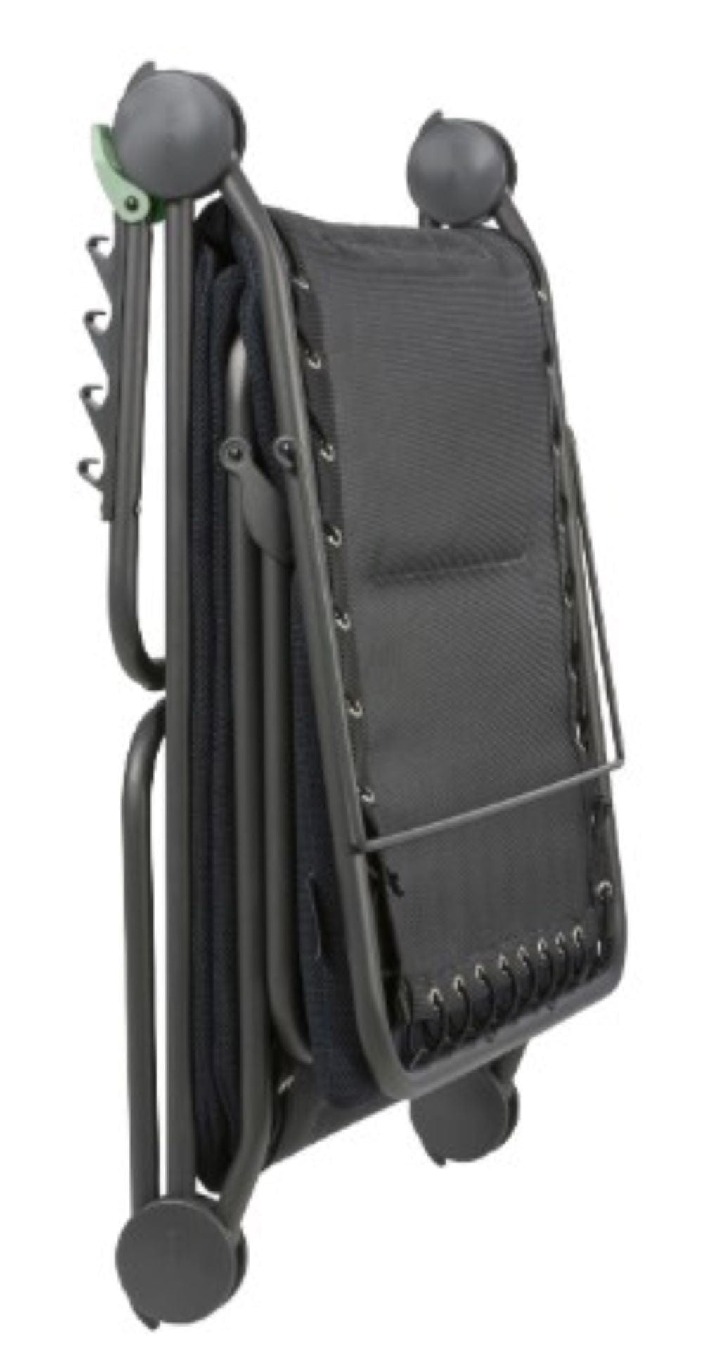 28" Black and Steel Outdoor Chaise Lounge with Black Cushion - Homeroots