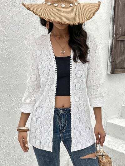 Lace Open Front Cover Up - Trendsi - Flyclothing LLC