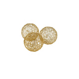 Set of Three Gold Wire 3" Decorative Orbs - Homeroots