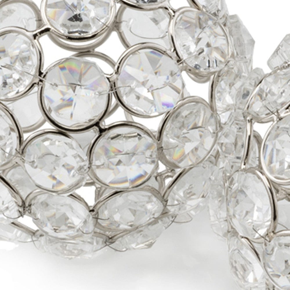 6" Silver Faux Crystal and Silver Decorative Orb Tabletop Sculpture - Homeroots