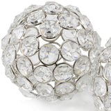 6" Silver Faux Crystal and Silver Decorative Orb Tabletop Sculpture - Homeroots