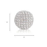 Set of Two Clear Faux Crystal and Silver Decorative Orb Tabletop Sculptures - Homeroots - Flyclothing LLC