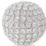 Set of Two Clear Faux Crystal and Silver Decorative Orb Tabletop Sculptures - Homeroots - Flyclothing LLC