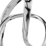 18" Silver and White Marble and Aluminum Sculpture - Homeroots