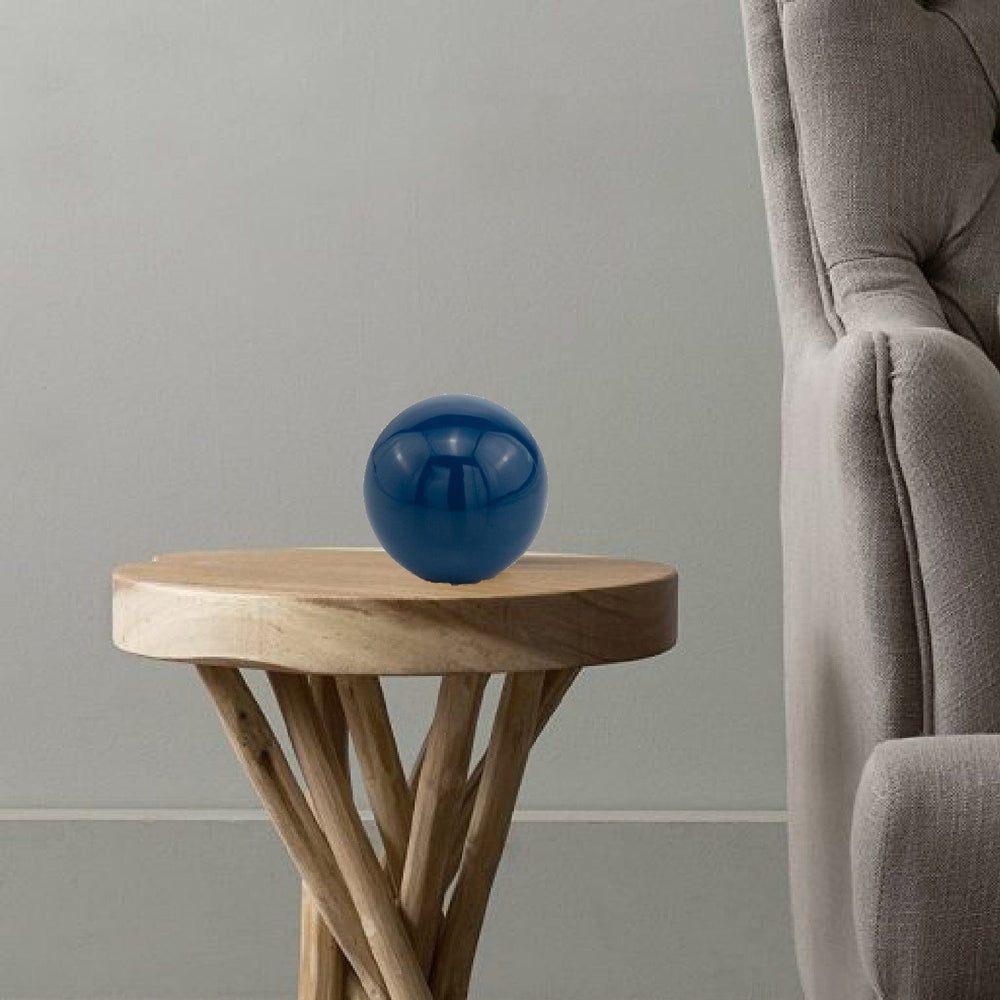 4" X 4" X 4" Blue Aluminum Classic Sphere - Homeroots