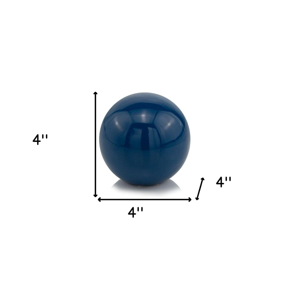 4" X 4" X 4" Blue Aluminum Classic Sphere - Homeroots