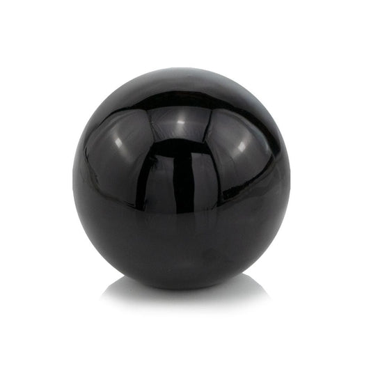 4" Black Aluminum Decorative Orb Tabletop Sculpture - Homeroots