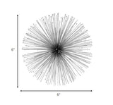 6" Silver Iron Decorative Urchin Spiky Sphere Tabletop Sculpture - Homeroots