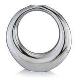 19" Silver Aluminum Ring Hoop Table Vase - Homeroots