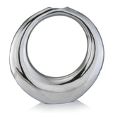 19" Silver Aluminum Ring Hoop Table Vase - Homeroots