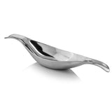8" Silver Aluminum Long Wavy Bowl - Homeroots