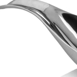 8" Silver Aluminum Long Wavy Bowl - Homeroots