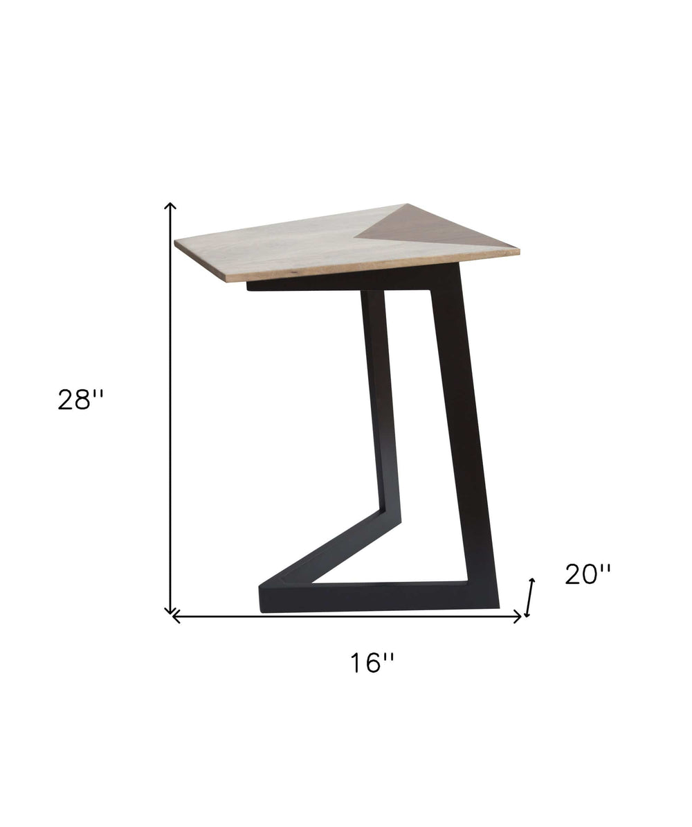 28" Black And Brown Solid Wood End Table - Homeroots - Flyclothing LLC