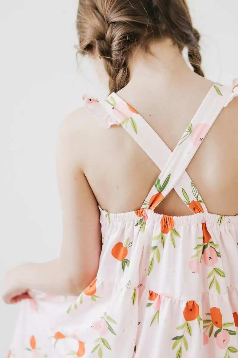 Tangerine Ruffle Cross Back Dress - Mila & Rose ® - Flyclothing LLC