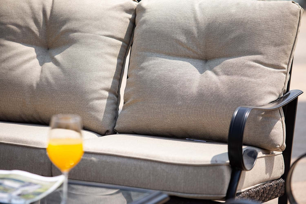 69" Beige Polyester Blend Settee With Black Legs - Homeroots - Flyclothing LLC