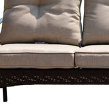 69" Beige Polyester Blend Settee With Black Legs - Homeroots - Flyclothing LLC
