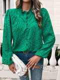 Frill Round Neck Long Sleeve Shirt - Trendsi - Flyclothing LLC