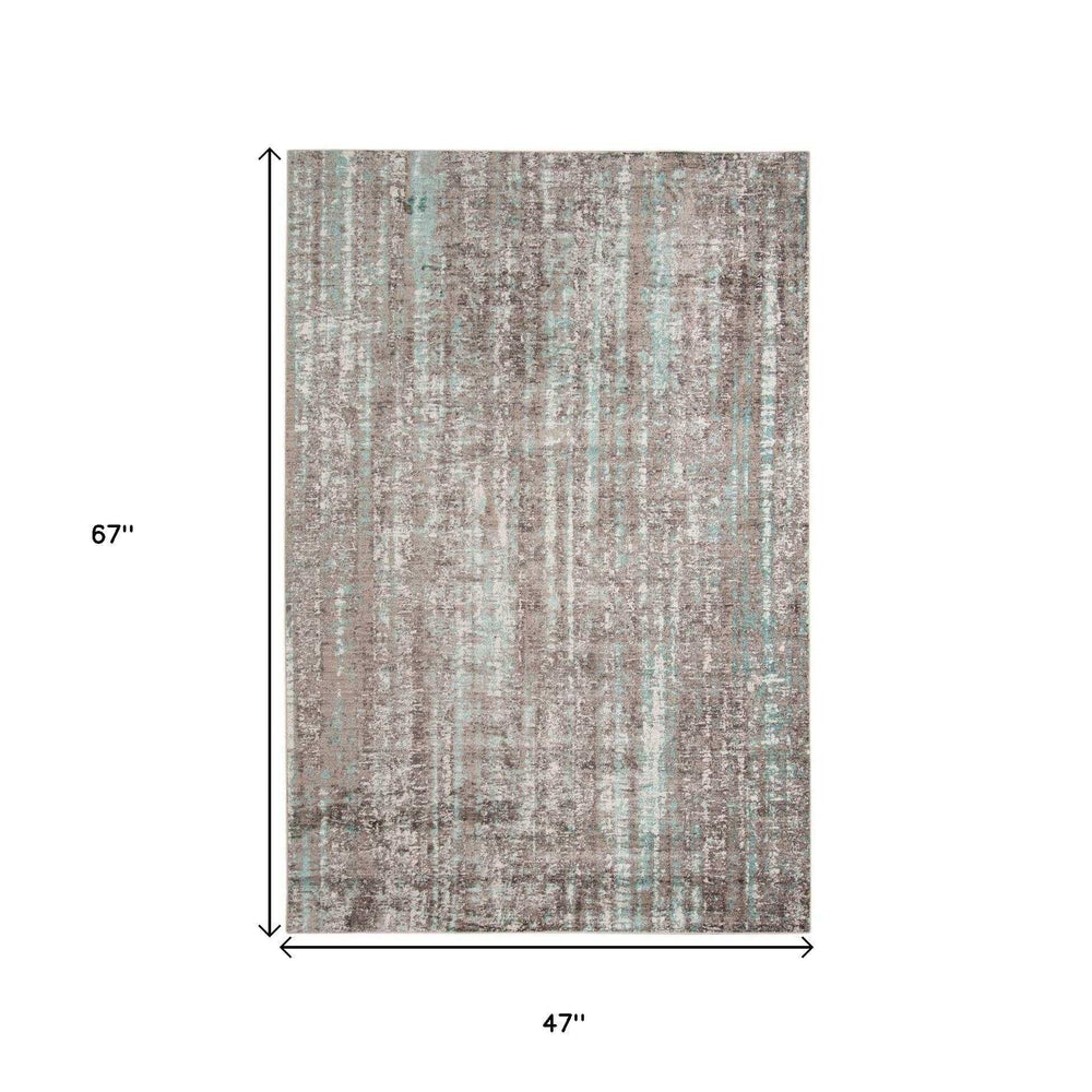 4' X 6' Ivory and Gray Abstract Power Loom Area Rug - Homeroots - Flyclothing LLC