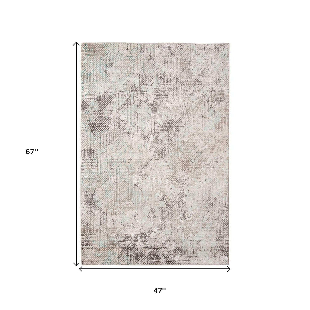 4' X 6' Gray and Black Abstract Power Loom Handmade Area Rug - Homeroots - Flyclothing LLC