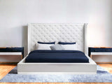 60 X 91 X 91 White Faux Leather Bed King - Homeroots - Flyclothing LLC