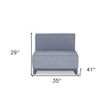 35" Gray and TPU Coating Metal Outdoor Modular with Gray Cushion - Homeroots
