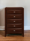 32" Espresso Solid Wood Five Drawer Chest - Homeroots