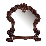 45" Brown Crowned Top Solid Wood Framed Dresser Mirror - Homeroots - Flyclothing LLC