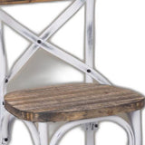 20" Brown And White Iron Bar Chair - Homeroots - Flyclothing LLC