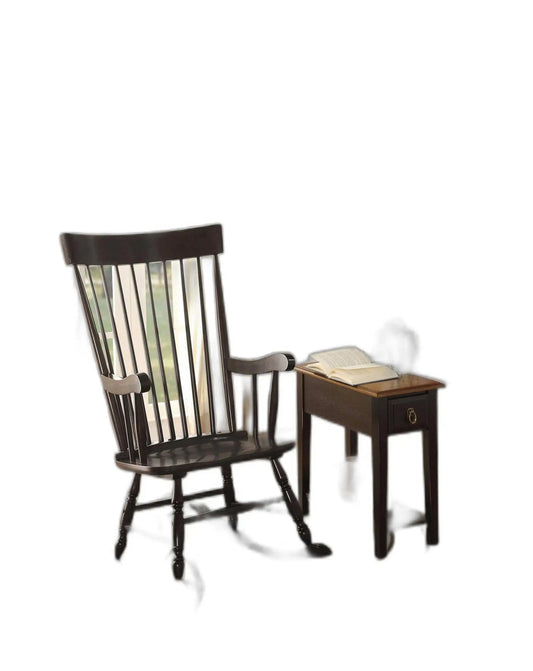 33" X 25" X 45" Black Wood Rocking Chair - Homeroots