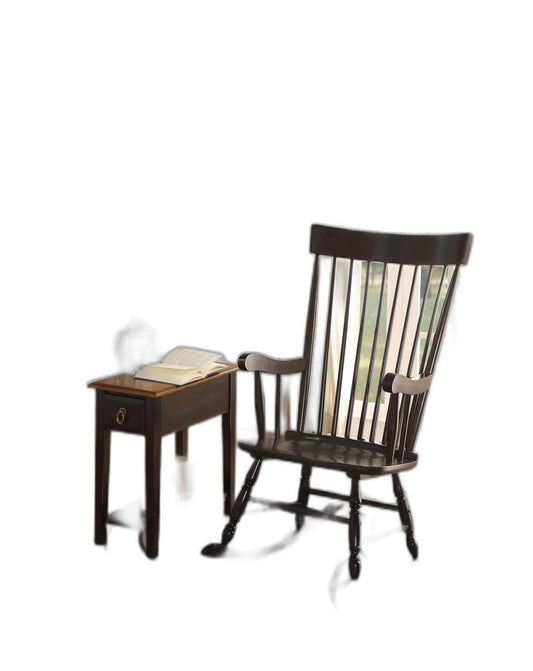 33" X 25" X 45" Black Wood Rocking Chair - Homeroots