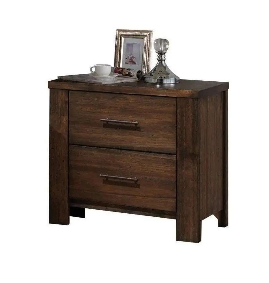 25" Brown Two Drawers Nightstand - Homeroots - Flyclothing LLC