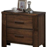 25" Brown Two Drawers Nightstand - Homeroots - Flyclothing LLC