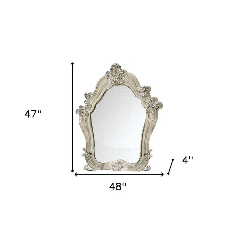 White and Silver Wood Framed Dresser Mirror - Homeroots - Flyclothing LLC