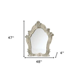 White and Silver Wood Framed Dresser Mirror - Homeroots - Flyclothing LLC