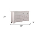 58" White Solid Wood Seven Drawer Triple Dresser - Homeroots - Flyclothing LLC