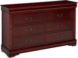 57" Brown Solid Wood Double Dresser - Homeroots - Flyclothing LLC