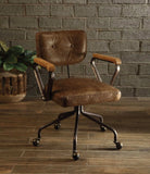 Brown and Black Swivel Faux Leather Rolling Office Chair - Homeroots - Flyclothing LLC