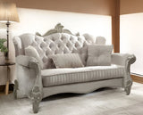 69" Ivory Chesterfield Loveseat and Toss Pillows - Homeroots - Flyclothing LLC