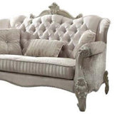 69" Ivory Chesterfield Loveseat and Toss Pillows - Homeroots - Flyclothing LLC