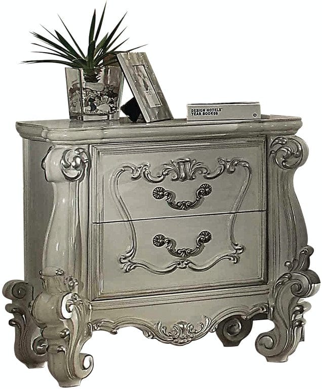 31" White Two Drawers Nightstand - Homeroots - Flyclothing LLC