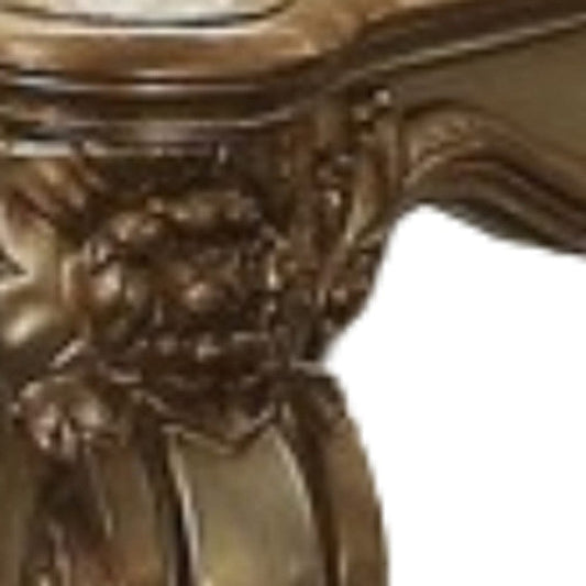 70" Bone And Gold Faux Leather Curved Loveseat - Homeroots