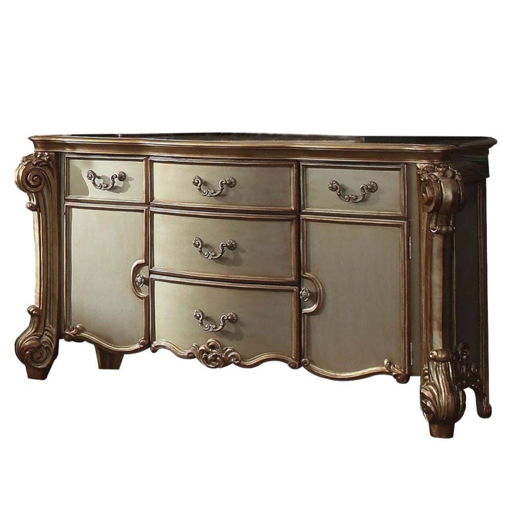 71" Gold Solid Wood Dresser - Homeroots