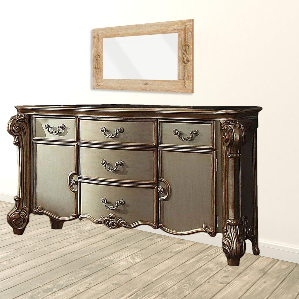 71" Gold Solid Wood Dresser - Homeroots