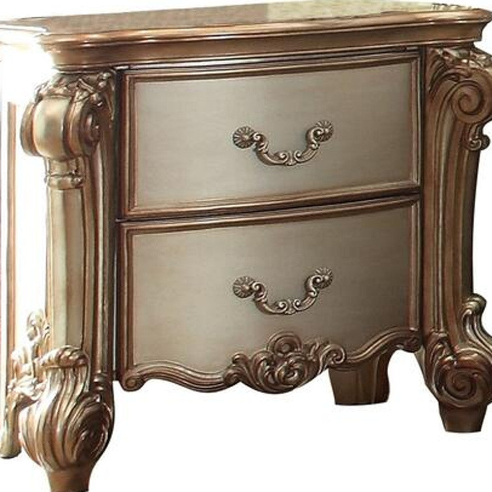 30" Bone Two Drawers Nightstand - Homeroots - Flyclothing LLC