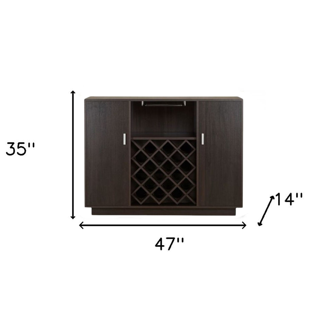 47" Espresso Server with Two Doors - Homeroots - Flyclothing LLC