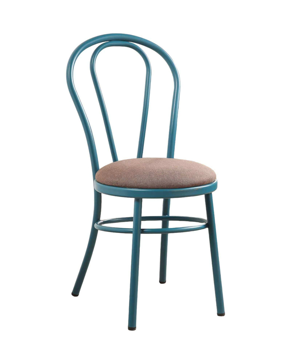 Set of Two Taupe And Teal Blue Upholstered Dining Side Chairs - Homeroots - Flyclothing LLC