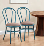 Set of Two Taupe And Teal Blue Upholstered Dining Side Chairs - Homeroots - Flyclothing LLC